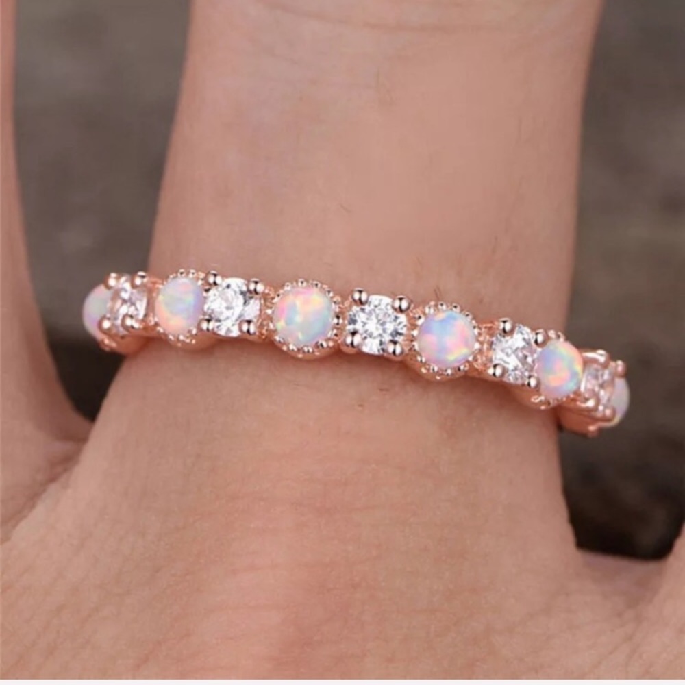 🔥 NEW 18K ROSE GOLD OPAL FIRE 🔥 STONE RING